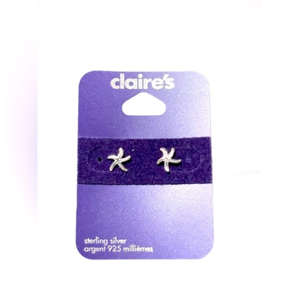 ( .925 sterling silver)- NWT- Claire’s- Sterling Silver Earrings - Picture 1 of 2